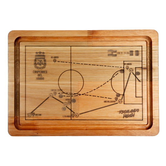 Pampa Direct Tabla Plato Small BBQ Board with Di María Goal Laser Engraving - Eucalyptus Wood by Regalando Pasión, 25 cm x 35 cm / 9.84" x 13.77"
