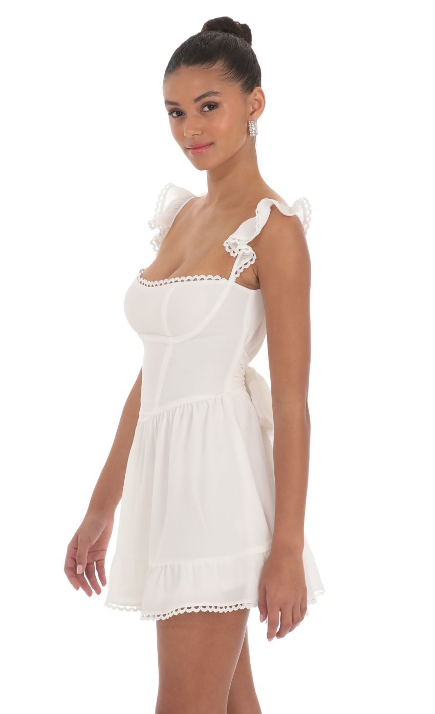 Lucy In The Sky Embroidered Trim A-line Dress in White