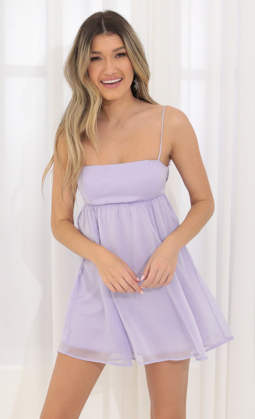 Lucy In The Sky Baby Doll Dress in Lavender