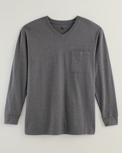 BLAIR John Blair Everyday Jersey Knit Long-Sleeve Pocket V-Neck Tee Top 2