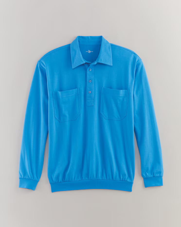 BLAIR John Blair Long-Sleeve Banded-Bottom Polo