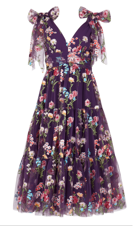 JessaKae Margaret Midi Dress - Purple Floral