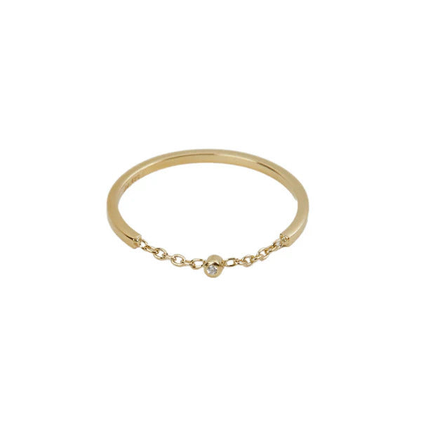 ARGENTO VIVO THE ROUND CHAIN CZ RING