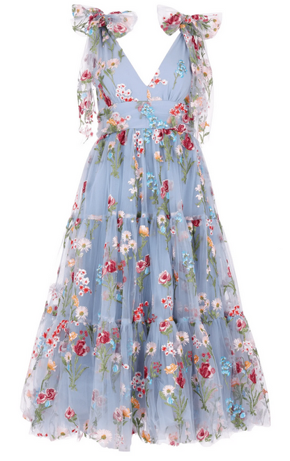 JessaKae Margaret Midi Dress - Blue Floral