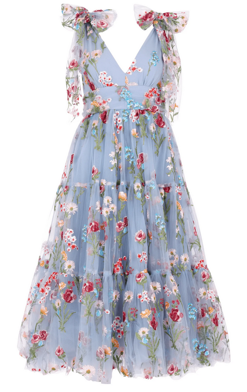 JessaKae Margaret Midi Dress - Blue Floral