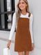 Cupshe Brown Corduroy Square Neck Mini Skirtalls(x2)