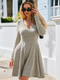 Cupshe V-Neck Ribbed Knit Long Sleeve Mini Dress(x2)