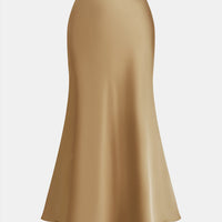 Cupshe Light Brown Satin Midi Skirt (x2)