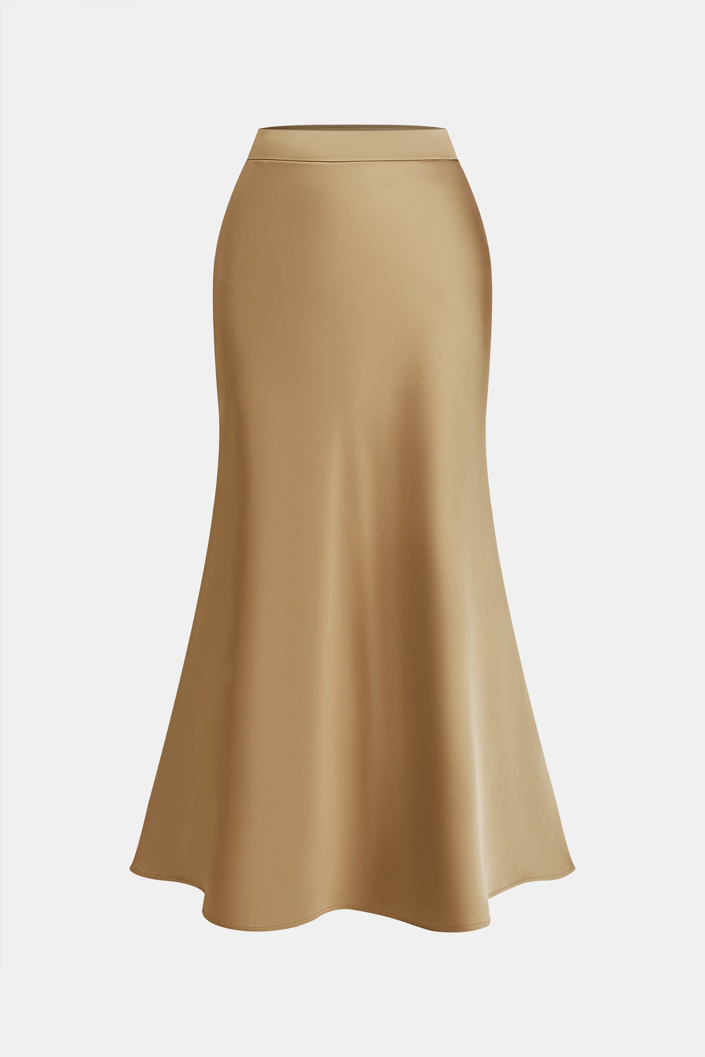 Cupshe Light Brown Satin Midi Skirt (x2)