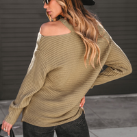 Cupshe Latte Ribbed Cutout Sweater (x2)