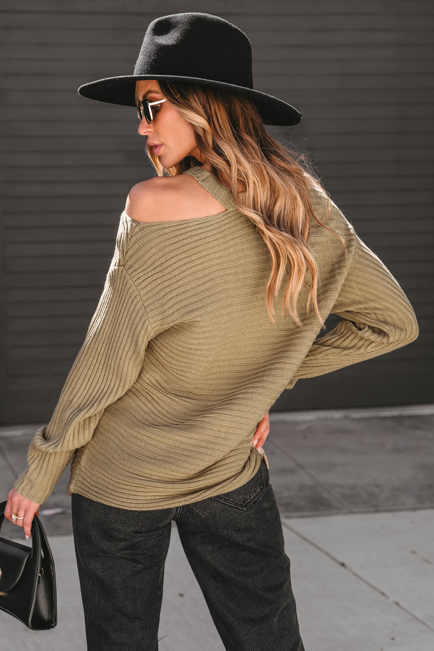 Cupshe Latte Ribbed Cutout Sweater (x2)