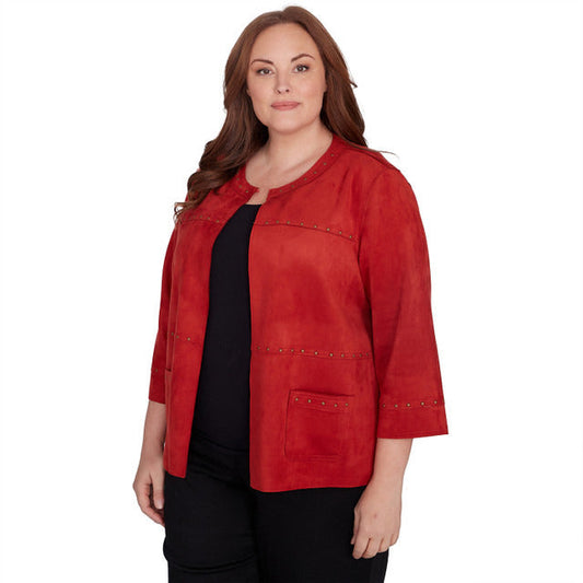 Alfred Dunner Women's Timeless Faux Suede Jacket