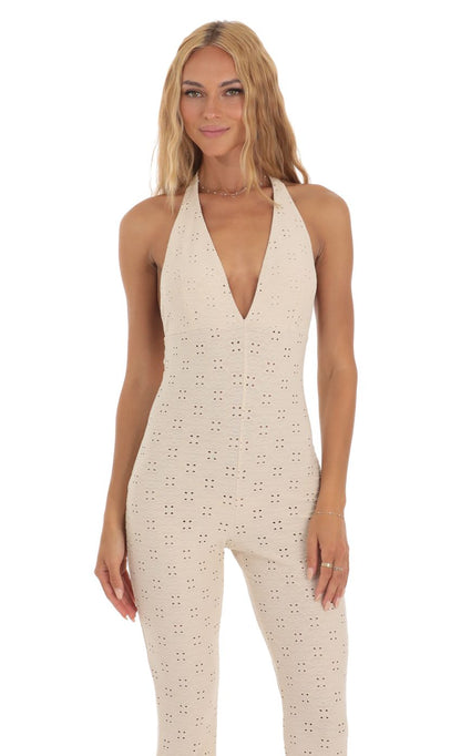 Lucy In The Sky Jumpsuit in Cream