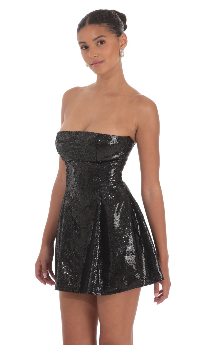 Lucy in the Sky Sequin Strapless Fit and Flare Dress