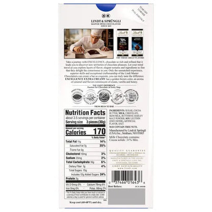 Lindt Chocolate Extra Creamy Milk Chocolate EXCELLENCE Bar (3.5 oz)