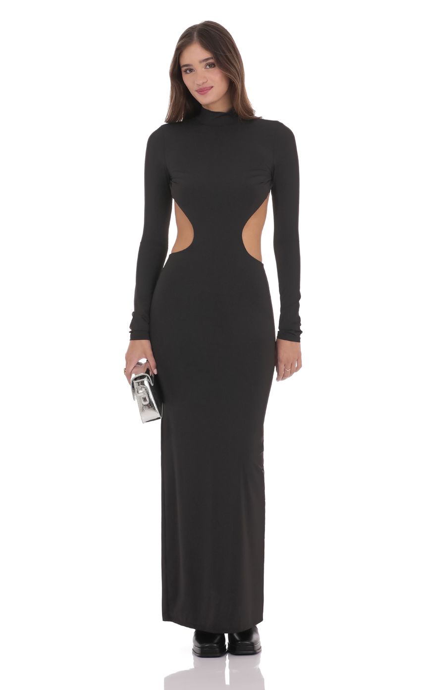 Lucy In The Sky Cutout Maxi Dress in Black