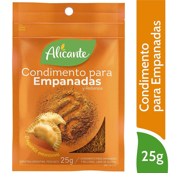 Pampa Direct Alicante Condimento Para Empanadas Sweet & Hot Powder Ready To Use Seasoning Broth Ideal for Classic "Empanadas", 25 g / 0.88 oz (pack of 3)