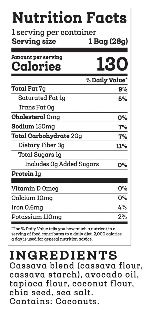 Siete Foods Sea Salt Grain Free Tortilla Chips 1 oz - 24 bags