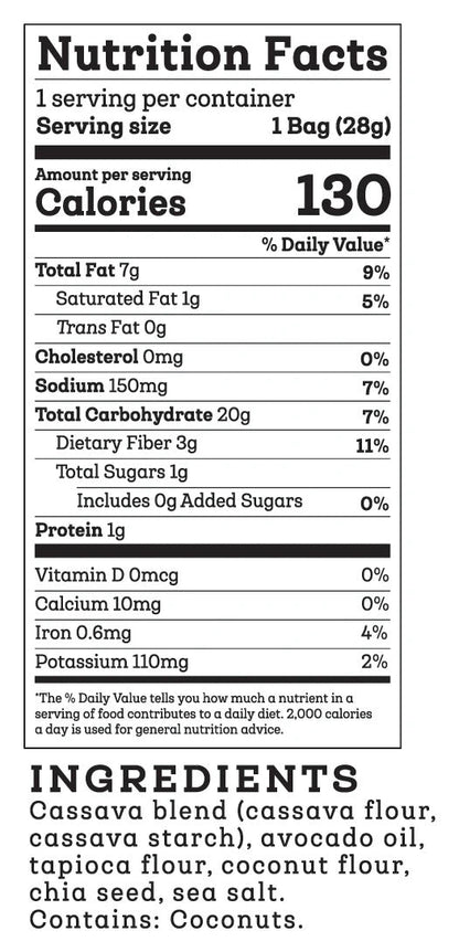 Siete Foods Sea Salt Grain Free Tortilla Chips 1 oz - 24 bags