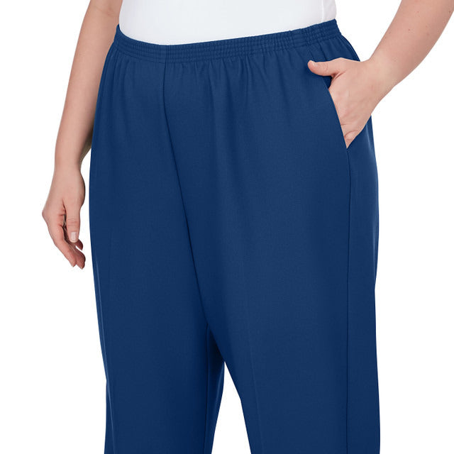 Alfred Dunner Women's Classic Accord Elastic Waist Medium Length Pant - CADET BLUE