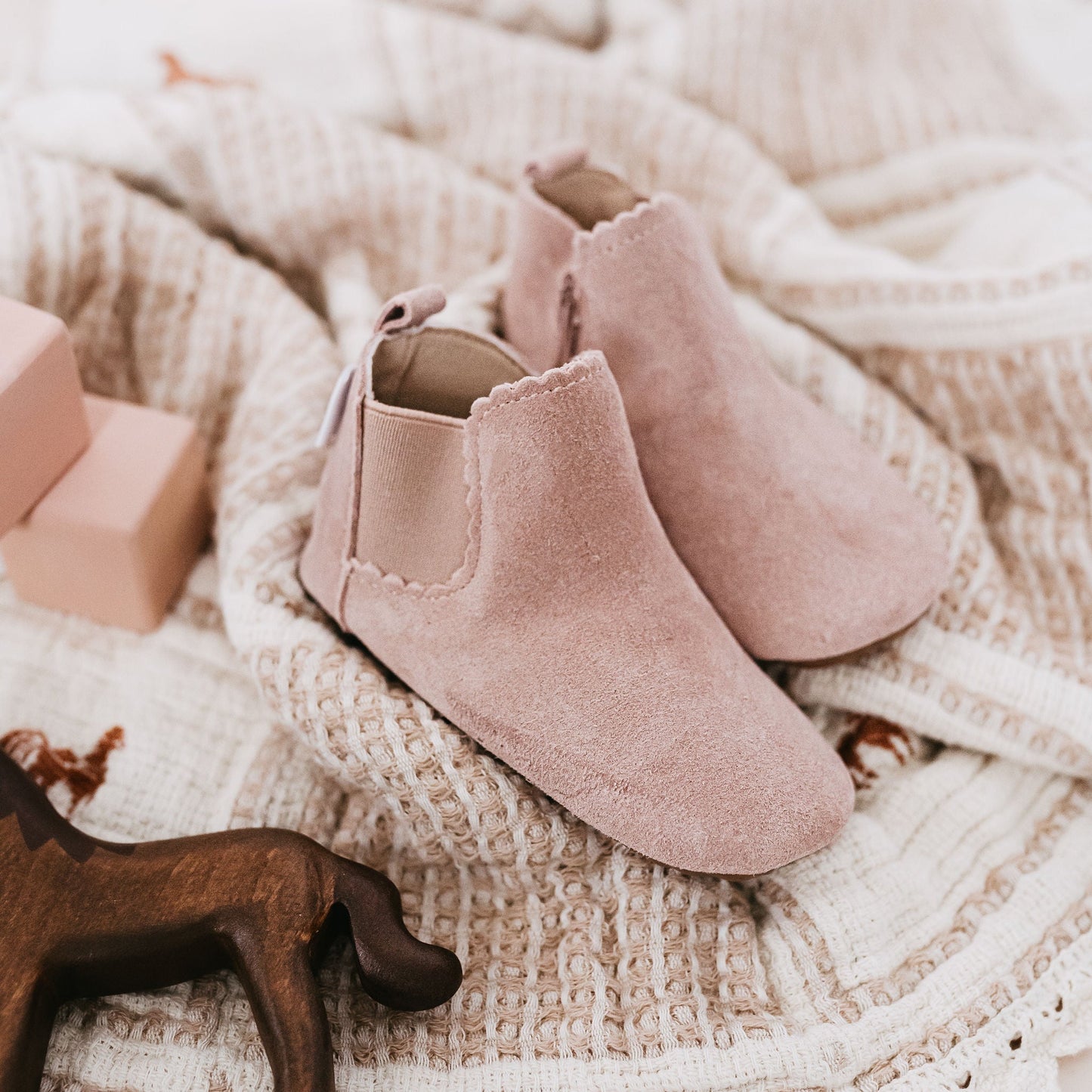 Little Love Bug Co. Blush Suede Reagan