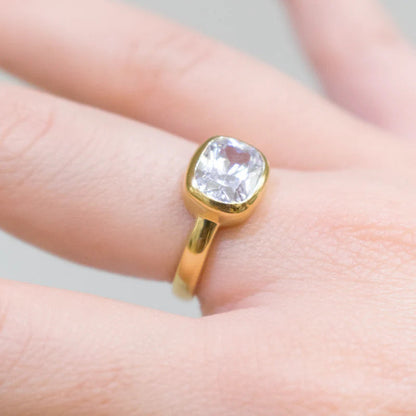 ARGENTO VIVO THE CUSHION BEZEL CZ RING