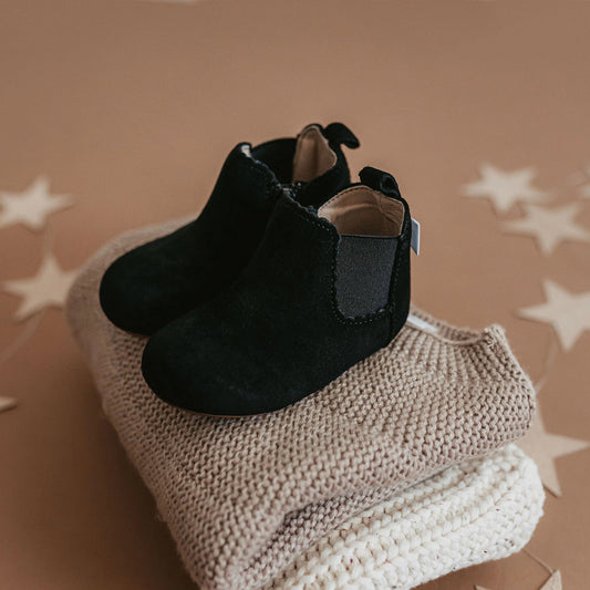 Little Love Bug Co. Black Suede Reagan