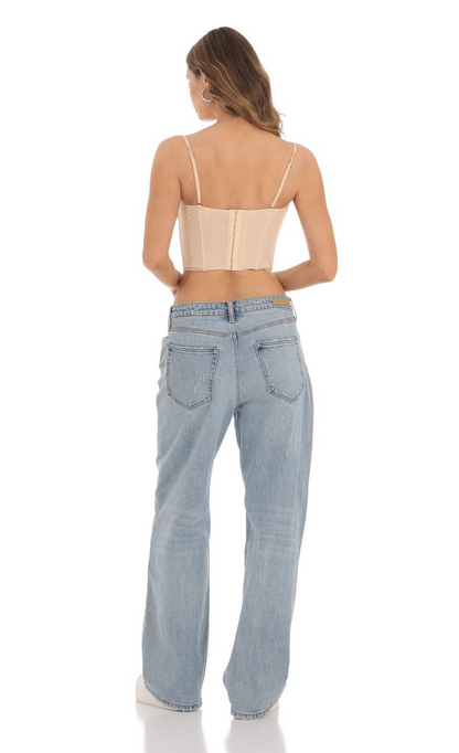Lucy in the Sky Corset Bralette Top in Nude