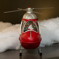 Cracker Barrel Santa's Helicopter Glitter Globe