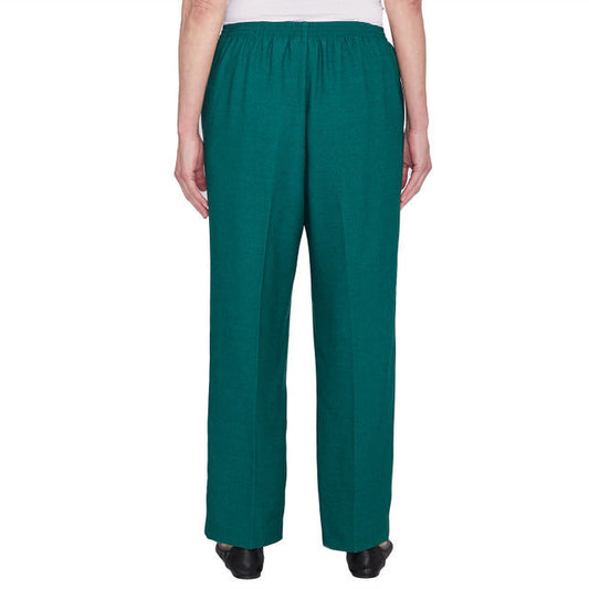 Alfred Dunner Women's Classic Emerald Isle Medium Length Pant - EMERALD