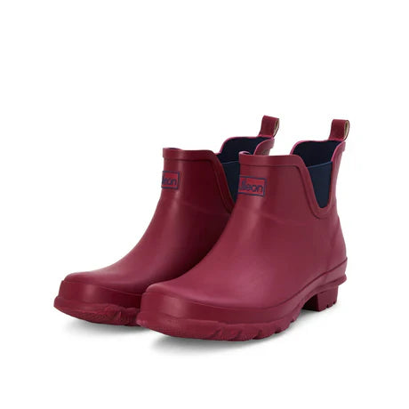 Jileon Rain Boots Ankle Height Rain Boots - Raspberry Red - Wide Foot - Easy to Slip On