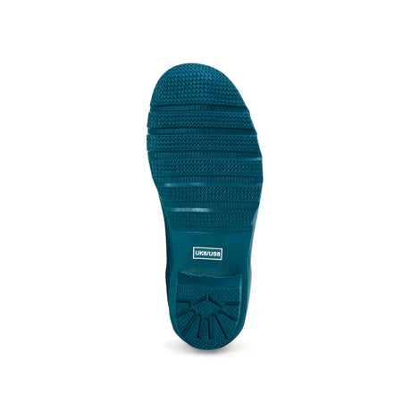 Jileon Rain Boots Ankle Height Rain Boots - Teal with White Spots - Wide Foot - Easy to Slip On