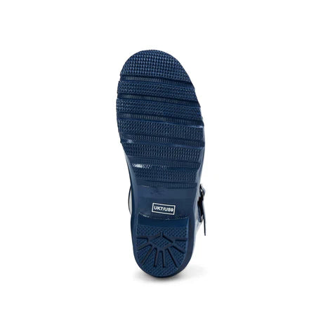 Jileon Rain Boots Half Height Navy Spot Rain Boots - Wide Foot and Ankle