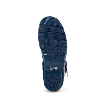 Jileon Rain Boots Half Height Navy Spot Rain Boots - Wide Foot and Ankle