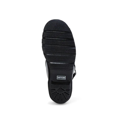 Jileon Rain Boots Half Height Rain Boots - Black Glossy - Wide Foot and Ankle