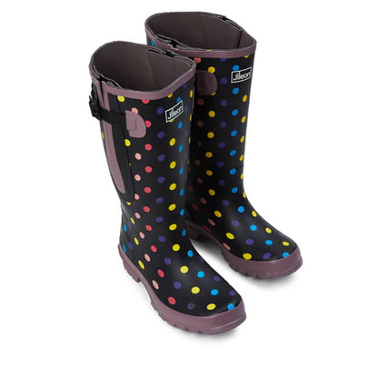 Jileon Rain Boots Extra Wide Calf Women's Spotty Rain Boots: 16-23 Inch Calf - Wide in Foot and Ankle