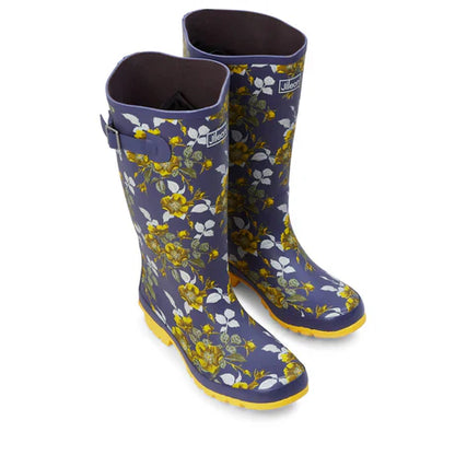 Jileon Rain Boots Wide Calf Rain Boots - 15 to 18 inch calf - Floral - Wide Fit in Foot and Ankle