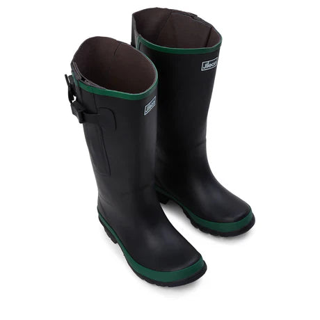 Jileon Rain Boots Extra Wide Calf Black Rain Boots - Fit 16 to 20 inch Calf - Wide in Foot and Ankle