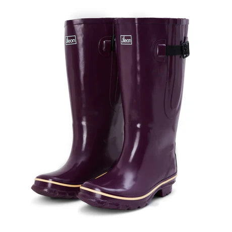 Jileon Rain Boots Extra Wide Calf Women's Rain Boots - Purple - Up to 23 Inch Calf - Wide Foot & Ankle
