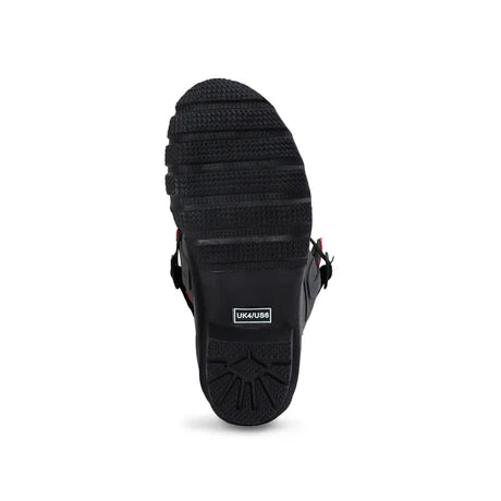 Jileon Rain Boots Extra Wide Calf Womens' Rain Boots - Black with Pink Trim - 16-23 Inch Calf - Wide in Foot & Ankle