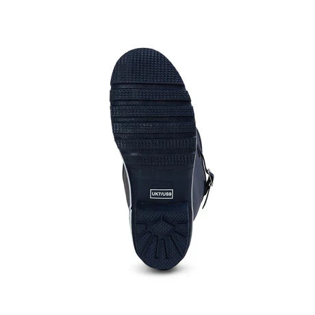 Jileon Rain Boots Wide Calf Rain Boots - 15 to 18 inch calf - Navy with Cream Trim - Wide in Foot and Ankle