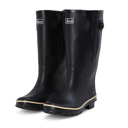 Jileon Rain Boots Extra Wide Calf Womens' Rain Boots - Black - 16-23 Inch Calf - Wide Foot & Ankle