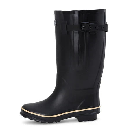 Jileon Rain Boots Extra Wide Calf Womens' Rain Boots - Black - 16-23 Inch Calf - Wide Foot & Ankle
