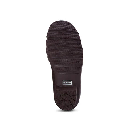 Jileon Rain Boots Ankle Height Rain Boots - Chocolate with Orange Trim - Wide Foot - Easy to Slip On