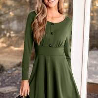 Cupshe Olive Long Sleeve Jersey Mini Dress(x2)