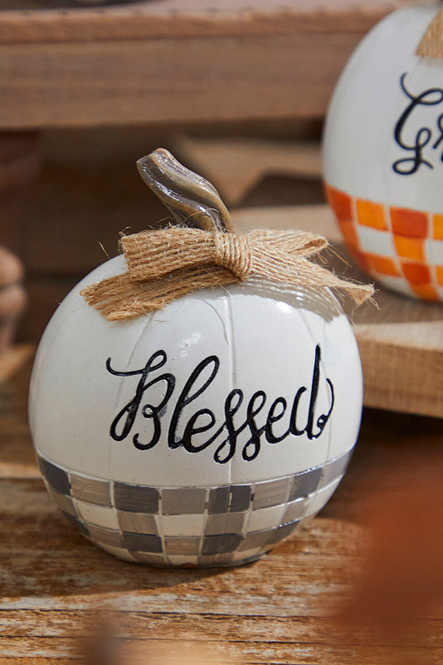Decorator's Warehouse 4" Plaid Harvest Pumpkin
