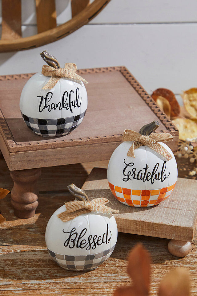 Decorator's Warehouse 4" Plaid Harvest Pumpkin