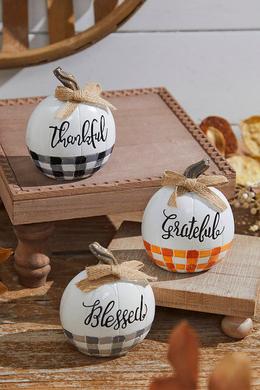 Decorator's Warehouse 4" Plaid Harvest Pumpkin