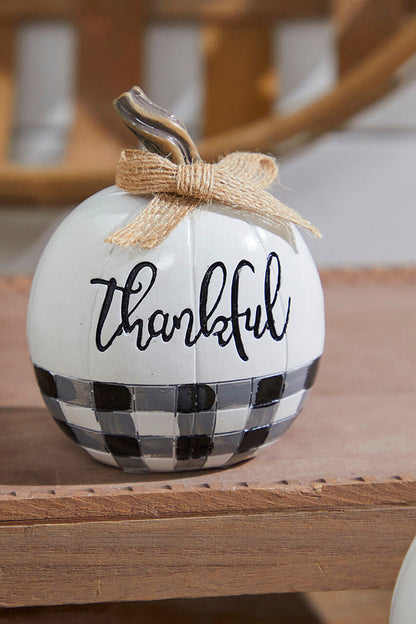 Decorator's Warehouse 4" Plaid Harvest Pumpkin
