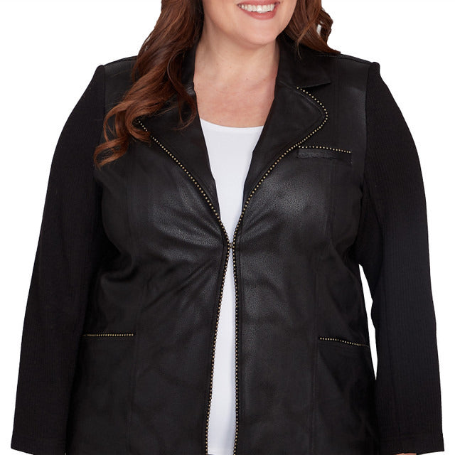 Alfred Dunner Women's Faux Leather Jacket